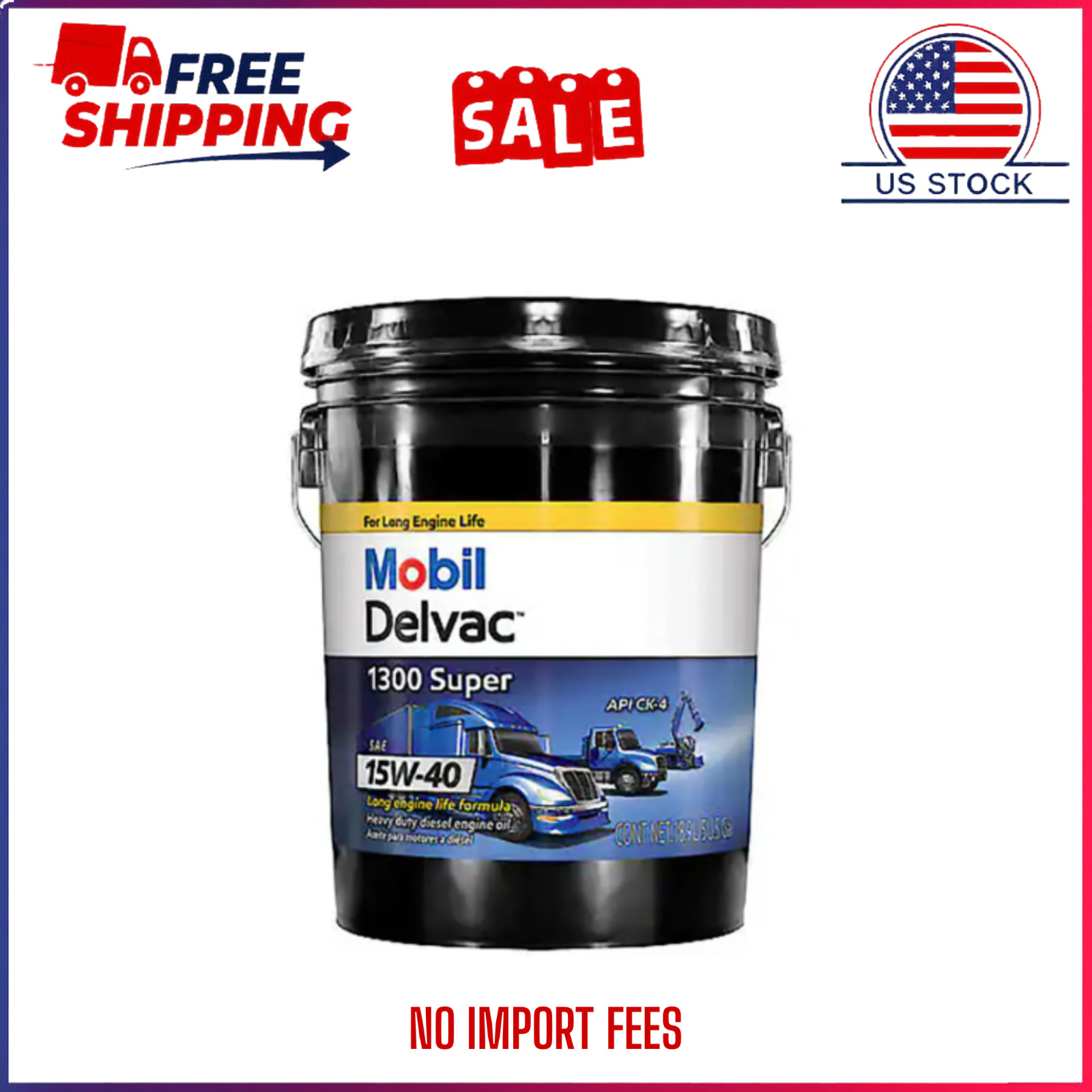 Mobil Delvac 1300 Super Diesel Engine Synthetic Blend 15W-40 Motor Oil