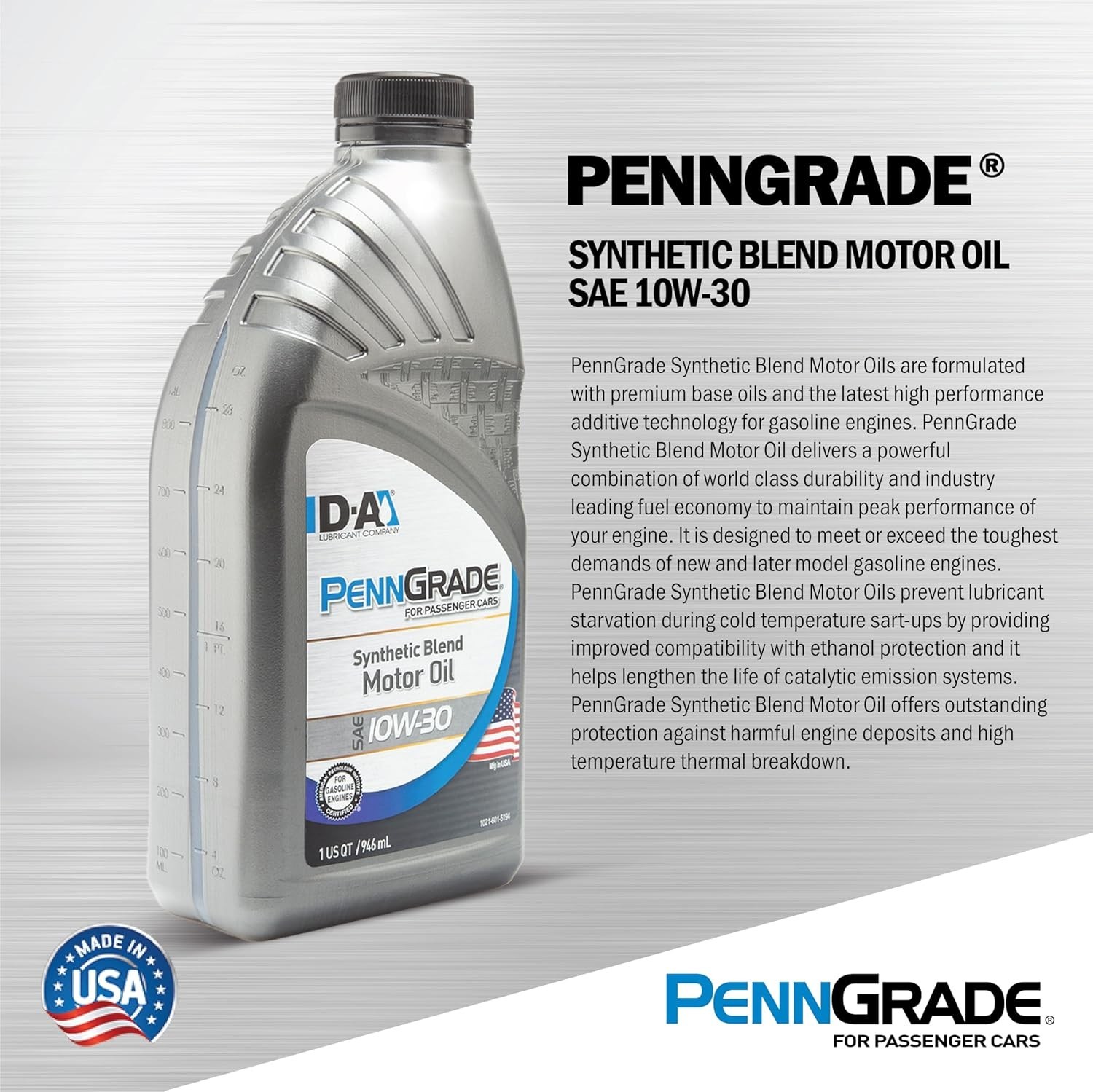 PENN GRADE 1 | 62735 | Synthetic Blend Oil SAE 10W-30 | 6 Gallon