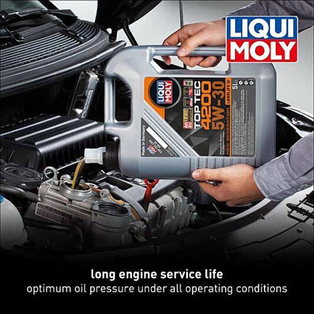 Liqui Moly Motor Oil Synthetic Gasoline and Diesel Top Tec 4200 SAE 5W-30 New Ge