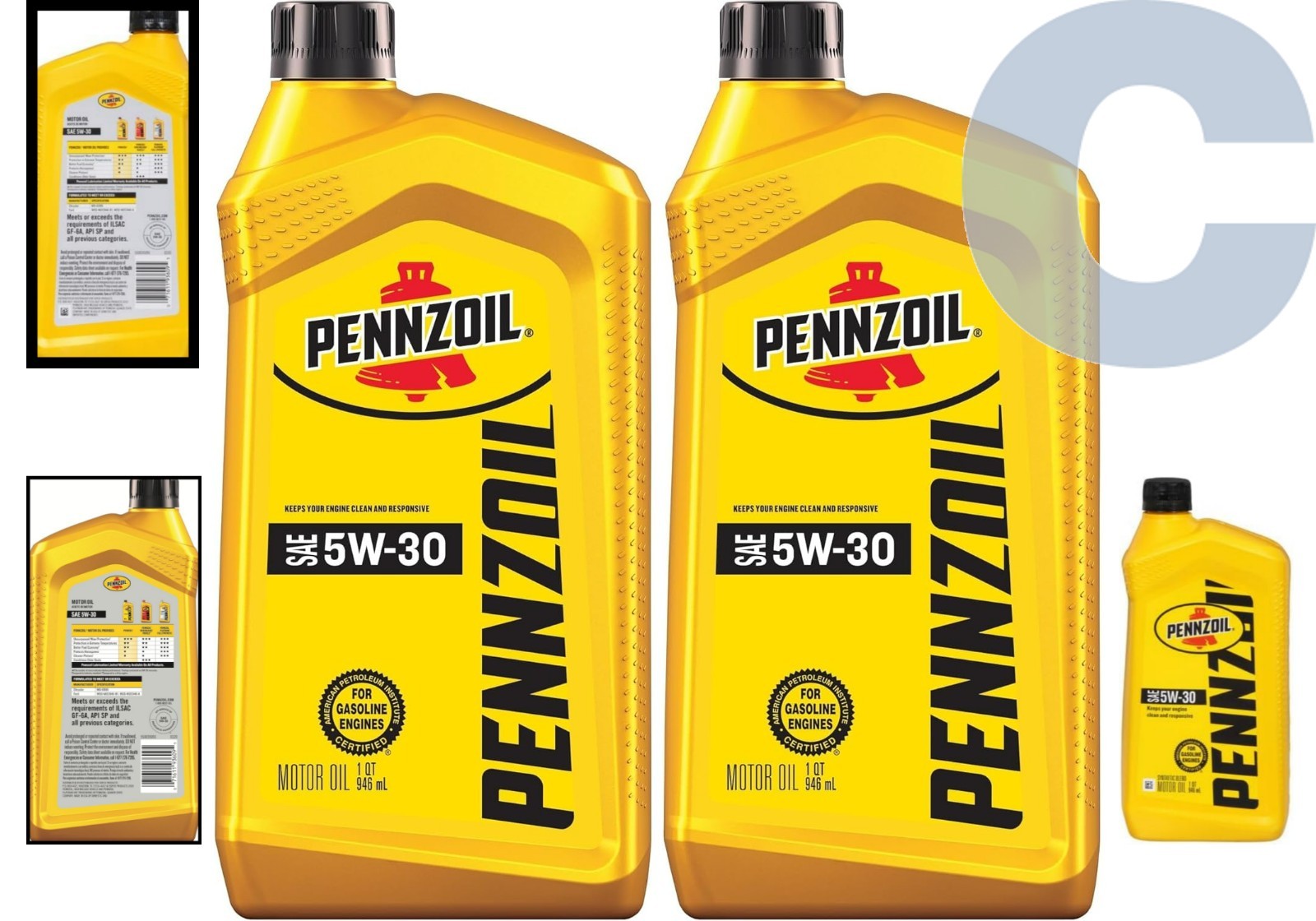 5W-30 Motor Oil 2-Pack in 1-Quart Bottles for All Car and Truck Engines