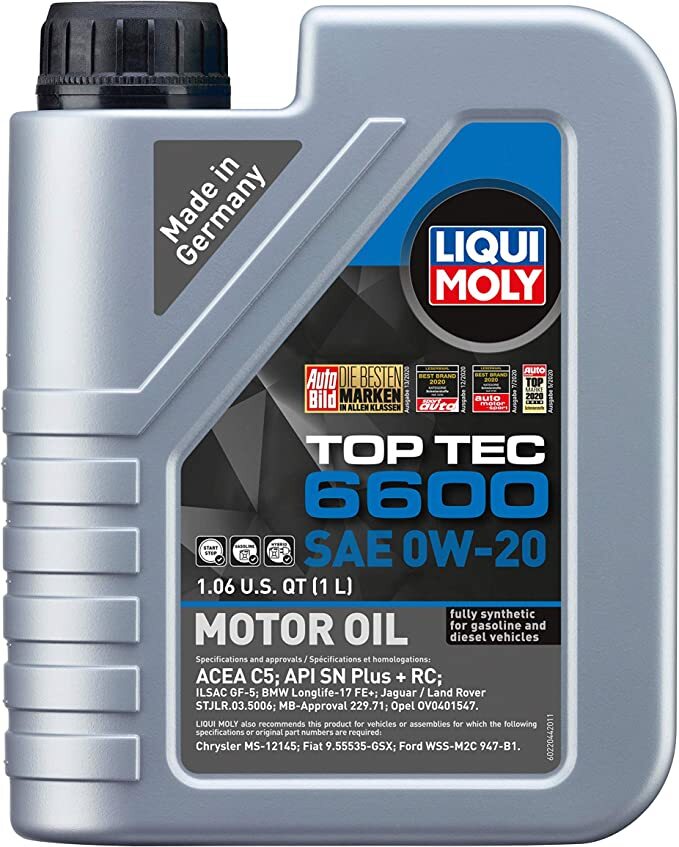 ★ 7 Liqui Moly 0W-20 Top Tec 6600 Synthetic Engine Oil 22044 BMW Longlife-17FE+