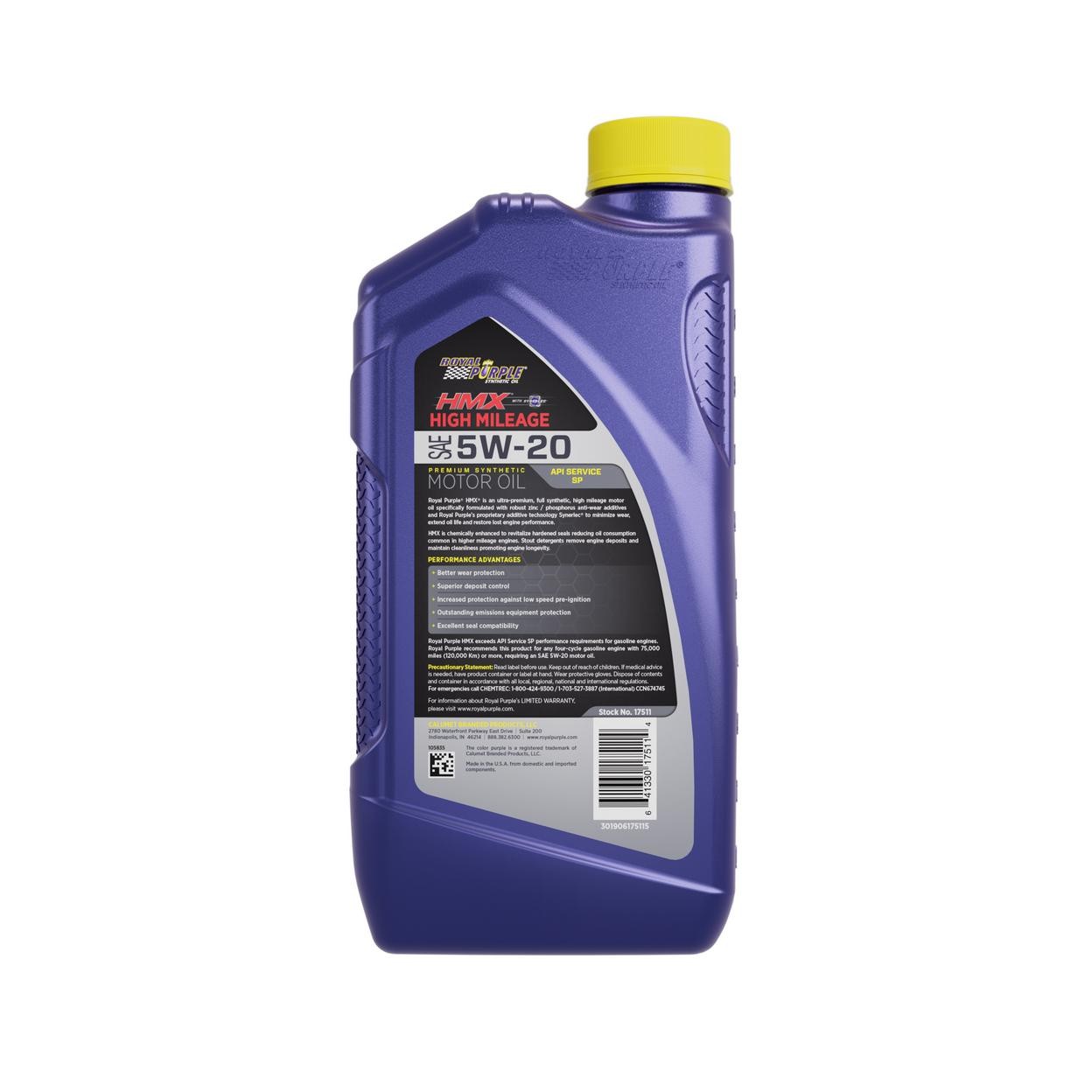 Royal Purple Engine Oil – Royal Purple HMX SAE 5W-20 High-Mileage Synthetic Moto