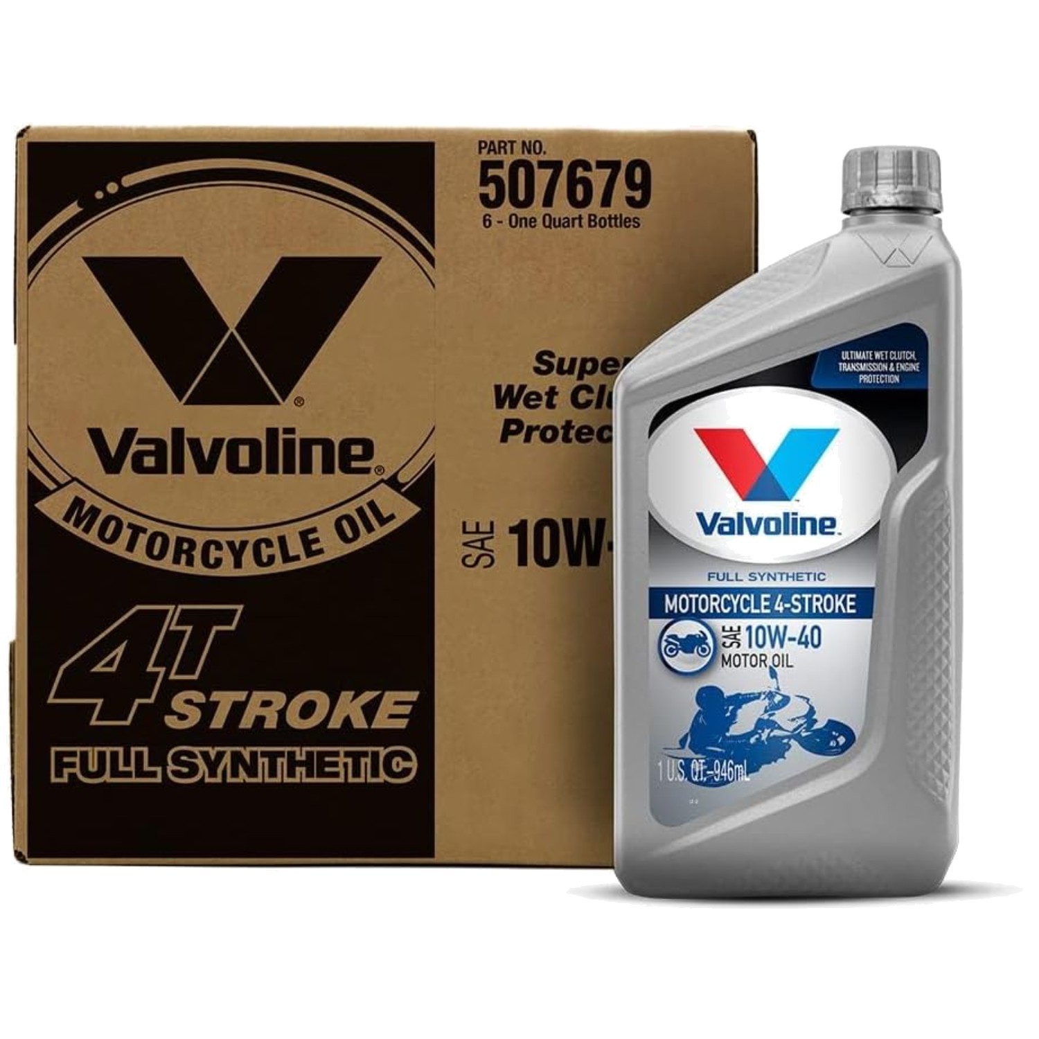 Motorcycle Full Synthetic Motor Oil, 10W-40, Case of 6