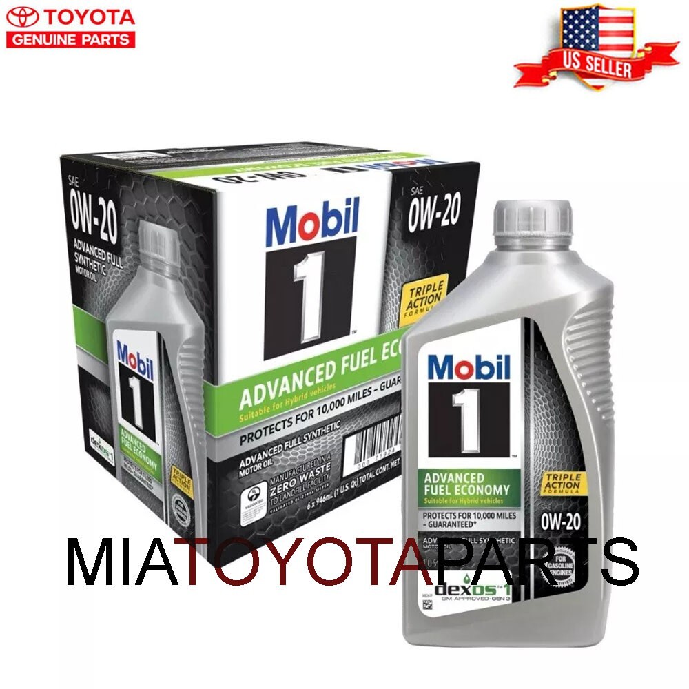 6 Quarts Mobil 1 OW-20 Advanced Fuel Economy Motor Oil Fully Synthetic Gasoline