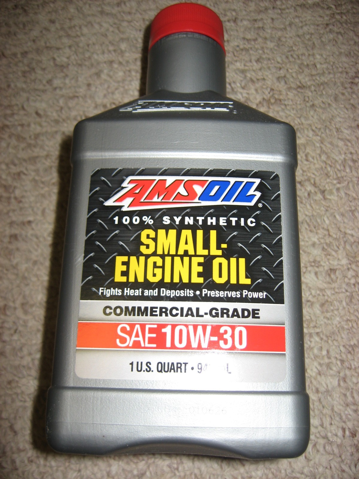 Amsoil Synthetic Small Engine Oil 10W-30 SAE Commercial-Grade 1 Quart ASEQT New