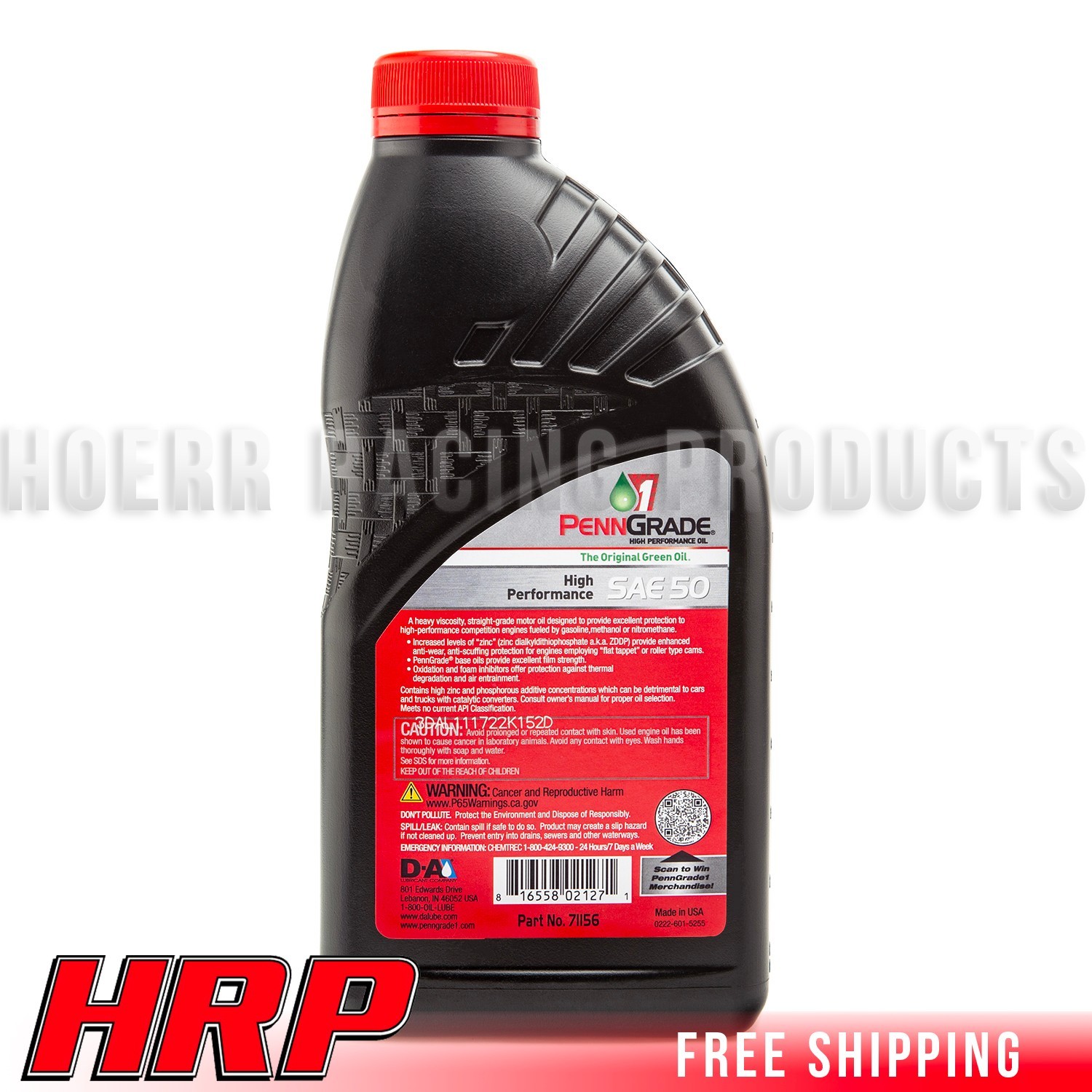 PENN GRADE 71156 Monograde High Performance Oil SAE 50 1 Quart Bottle (12 PACK)
