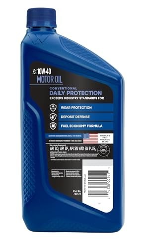 Conventional Motor Oil 10W-40 1 Quart Car Truck Engine Protection