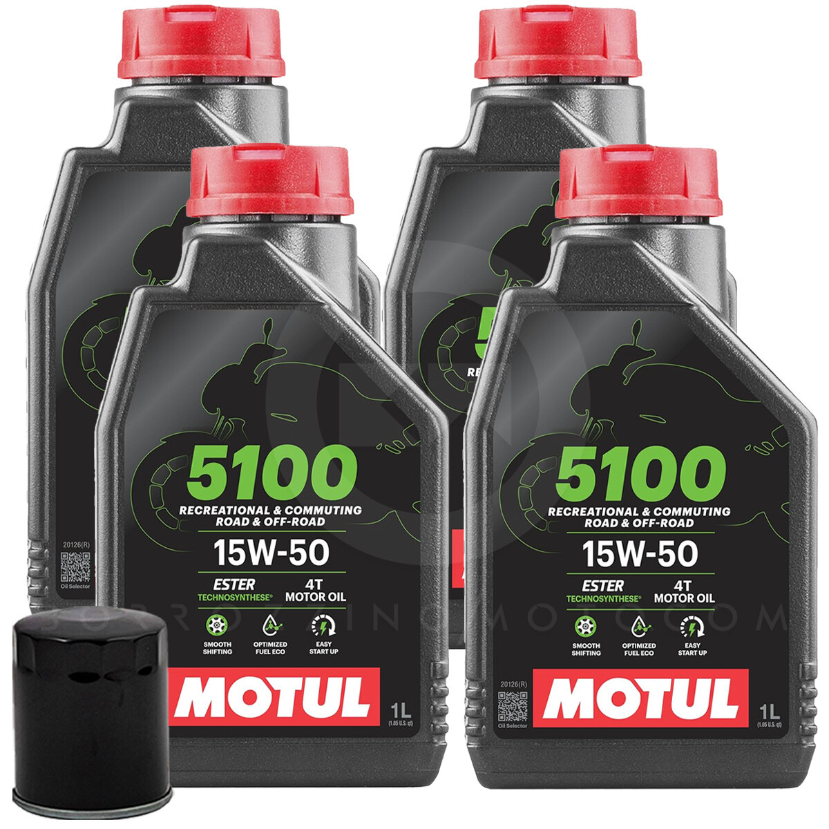 TAGLIER 4LT OIL MOTUL 5100 15W50 + FILTER ARCTIC CAT TBX IA 4X4 500 2002-2006