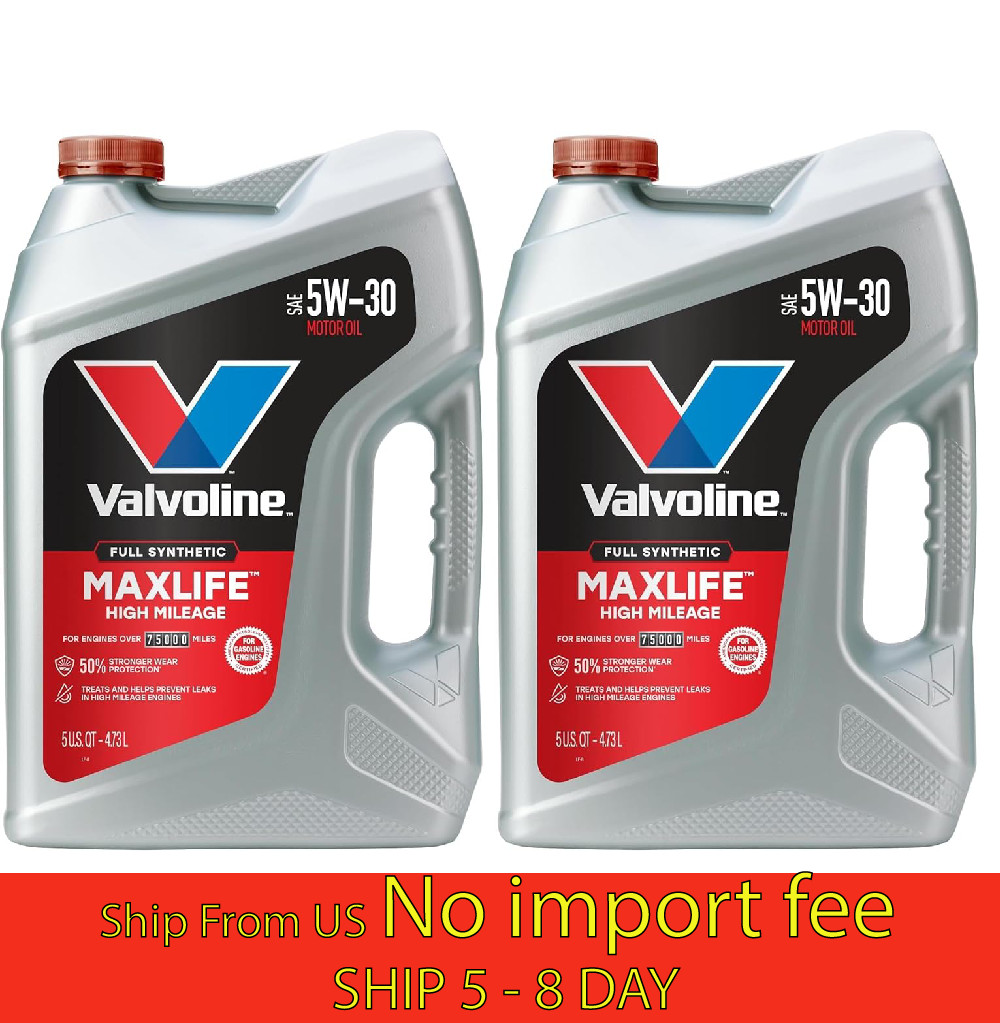 Valvoline Full Synthetic High Mileage with…SAE 5W-30, 5 QT (Pack of 2) (a19.5)
