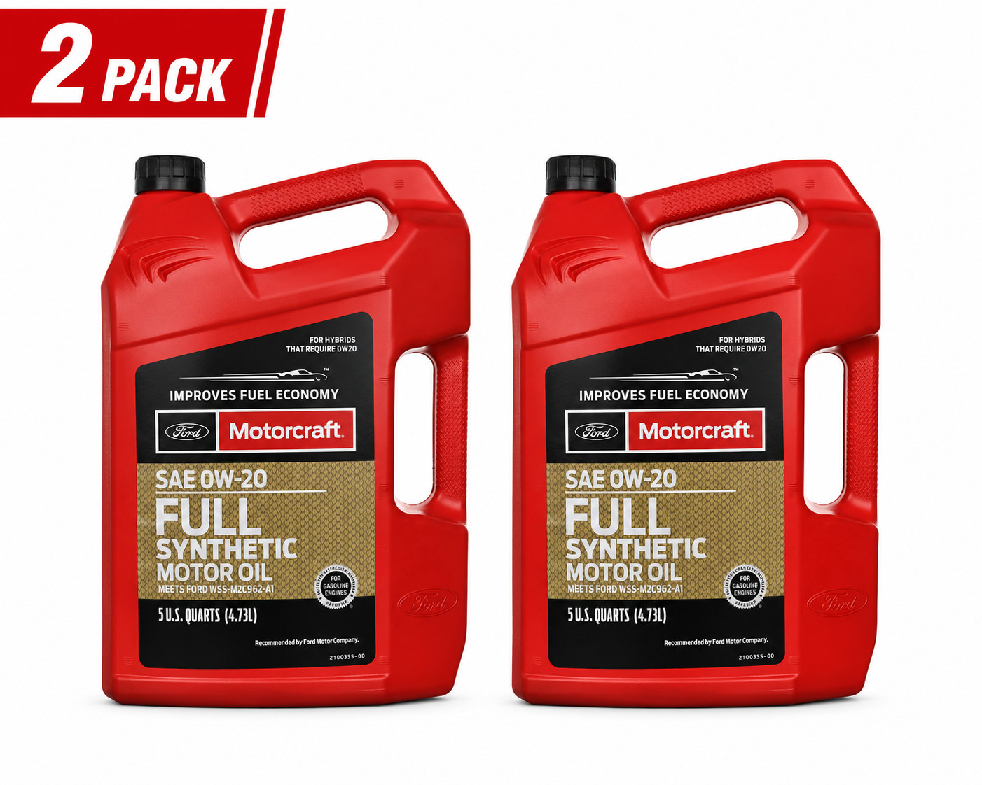 2 PACK- MOTORCRAFT XO0W205QFS Premium Synthetic Blend; SAE 0W-20; 5 Quart