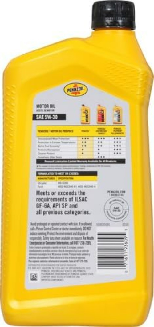 5W-30 Motor Oil 2-Pack in 1-Quart Bottles for All Car and Truck Engines