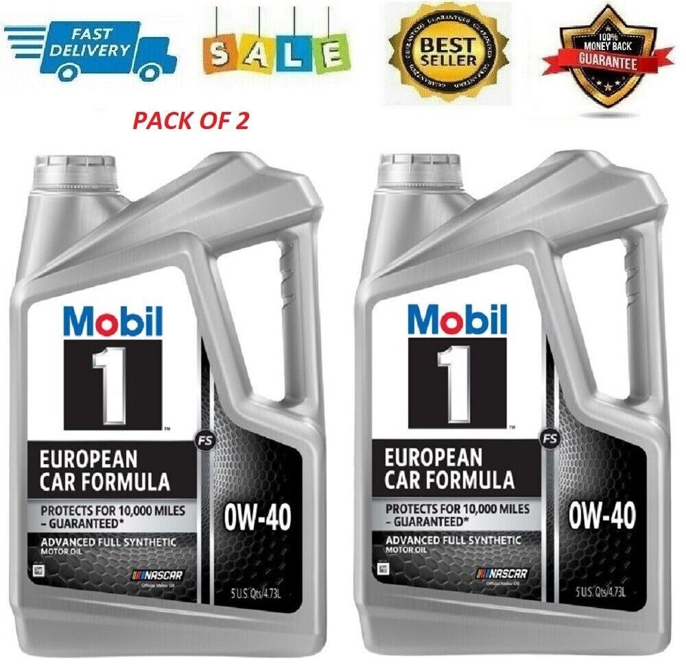 2 PACK Mobil 1 0W-40 Advanced Full Synthetic Motor Oil 5 qt European Formula NEW
