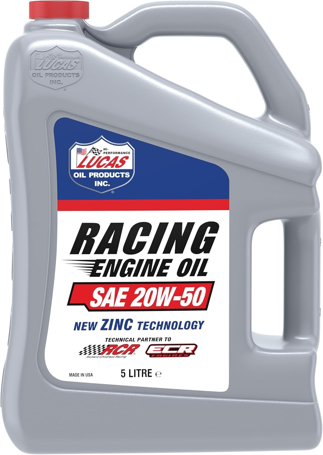 Lucas Oil 48410621 Lucas Racing Engine Oil, 20W-50, 5 Quarts