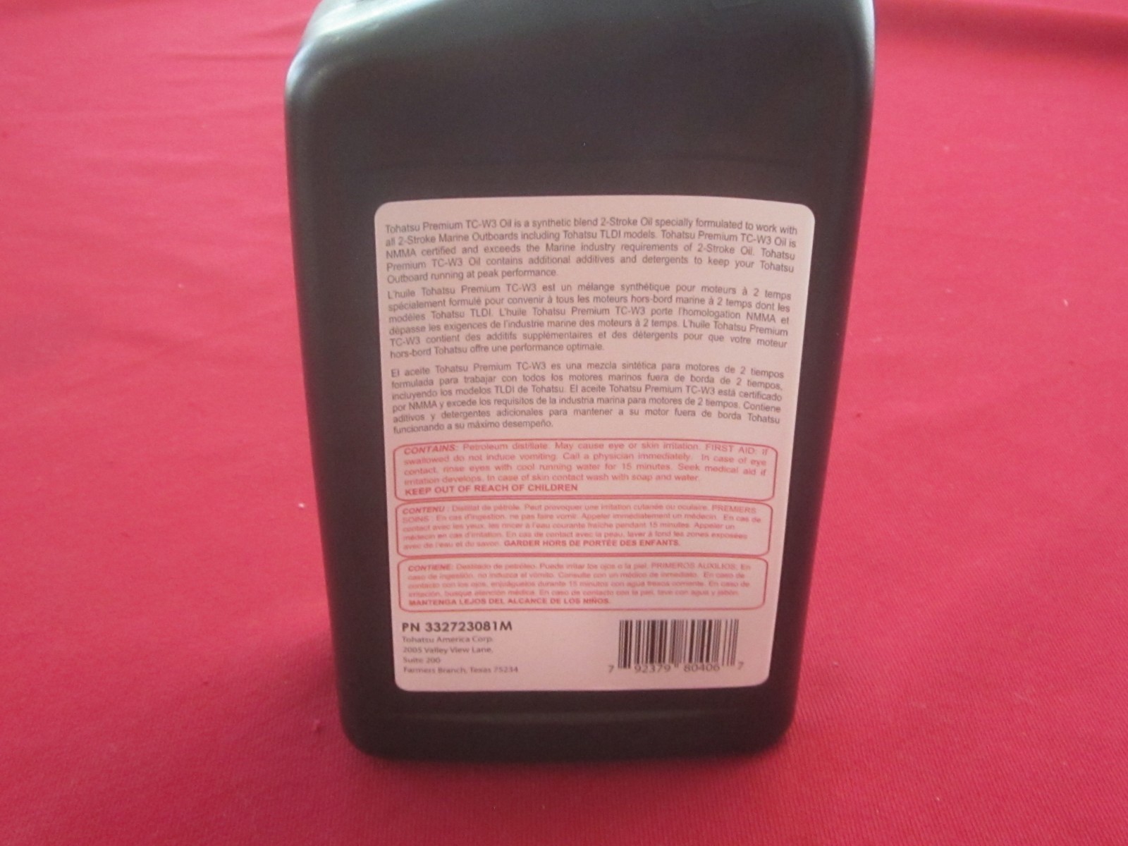 Tohatsu Outboard 2-Stroke Oil 1 Qt Tohatsu Outboard 2-Stroke Oil 1 Qt P# TC-W3