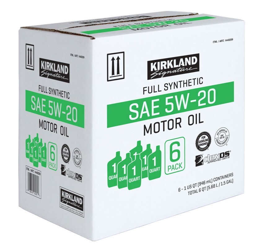 Kirkland Signature 1-Quart 5W-20 Full Synthetic Motor Oil – 6 pack
