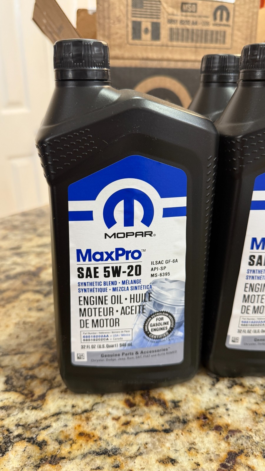 Mopar MaxPro 5W20 Sae Motor Oil For Jeep Dodge Chrysler Ram Case Of 6 Quarts