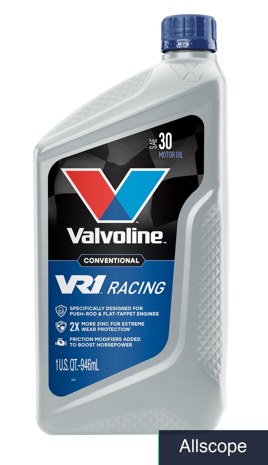 Motor Oil 1 Quart SAE 30 Conventional Racing High Zinc ZDDP Formula