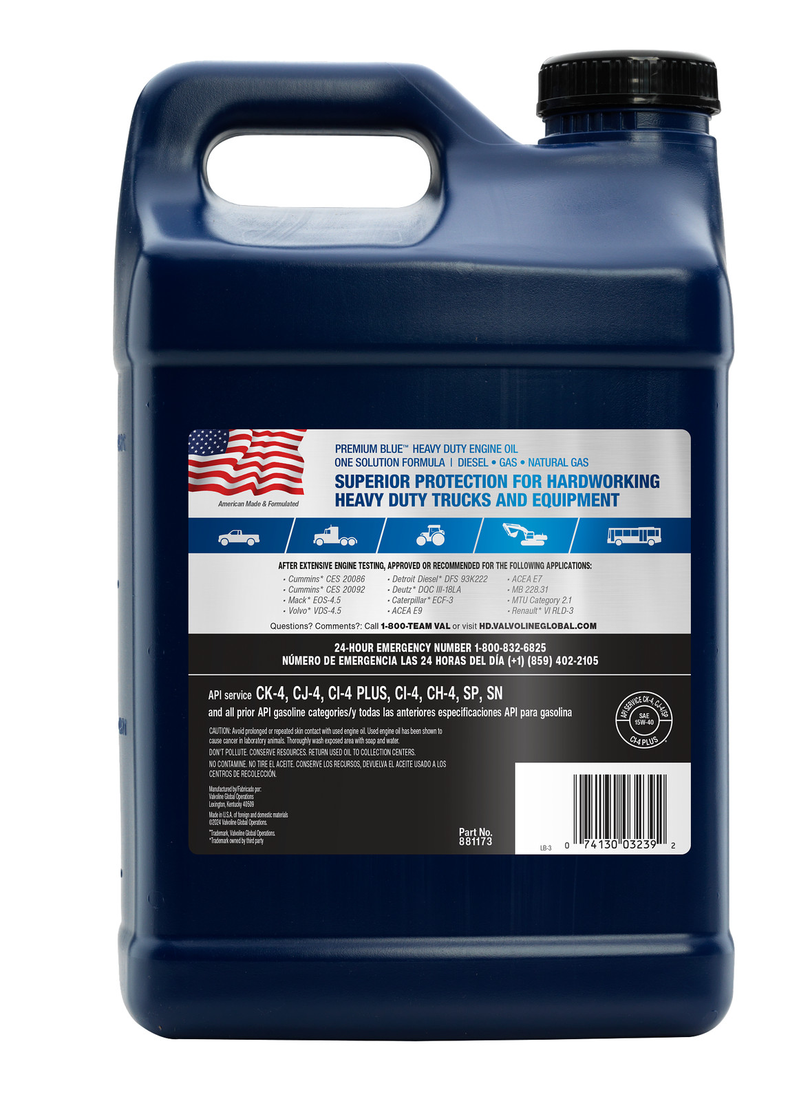 Premium Blue One Solution Diesel Engine Oil SAE 15W-40 1 GA