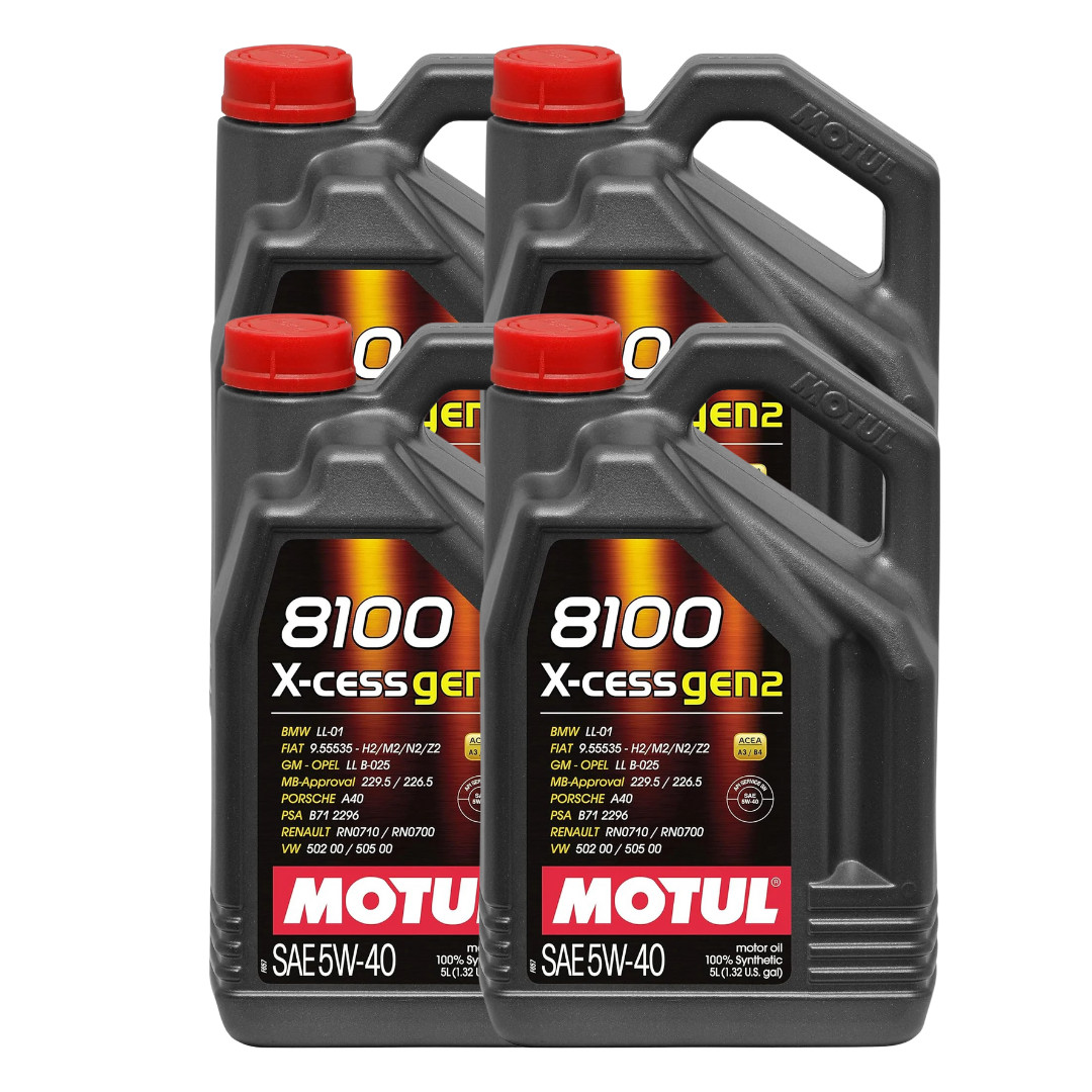 Motul 8100 X-Cess Gen2 5W40 – 100% Synthetic Oil – 5L 109776 4 Pack