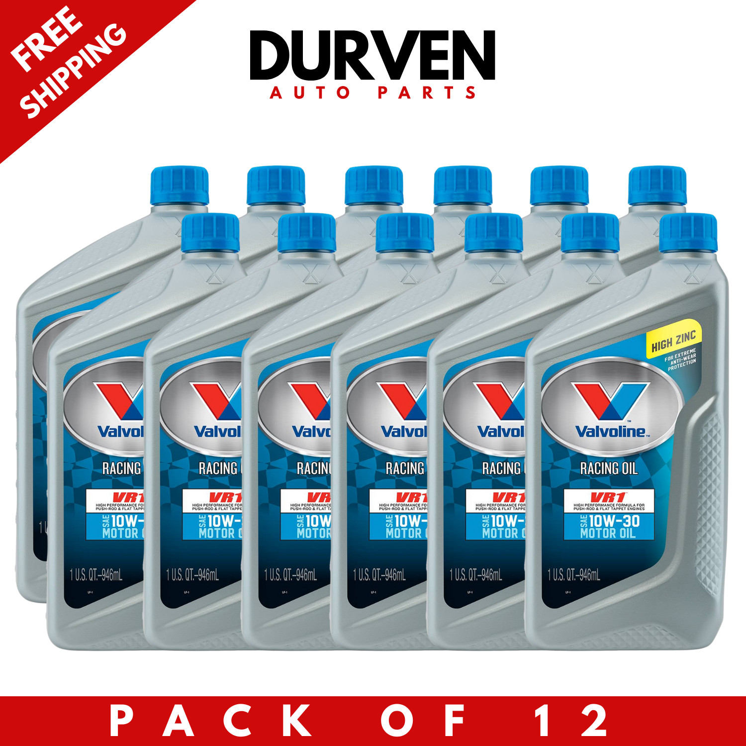 Valvoline VR1 Racing SAE 10W-30 High Performance High Zinc Motor Oil (12 Quarts)