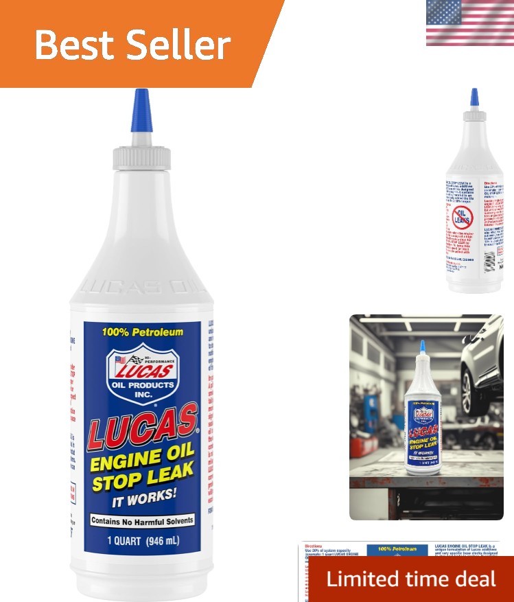 Universal 1 Quart Engine Oil Stop Leak by Lucas – For UTVs & All Engines