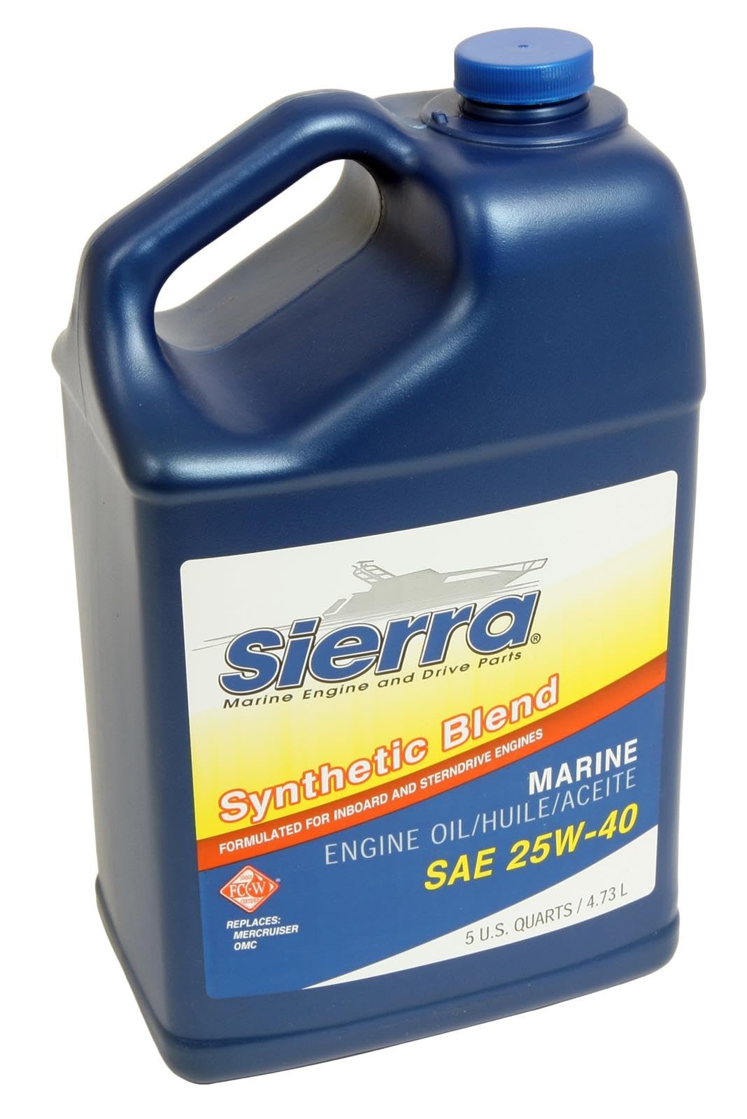 25W-40 Synthetic Blend Marine Engine Oil – FM Certified, 5Qt