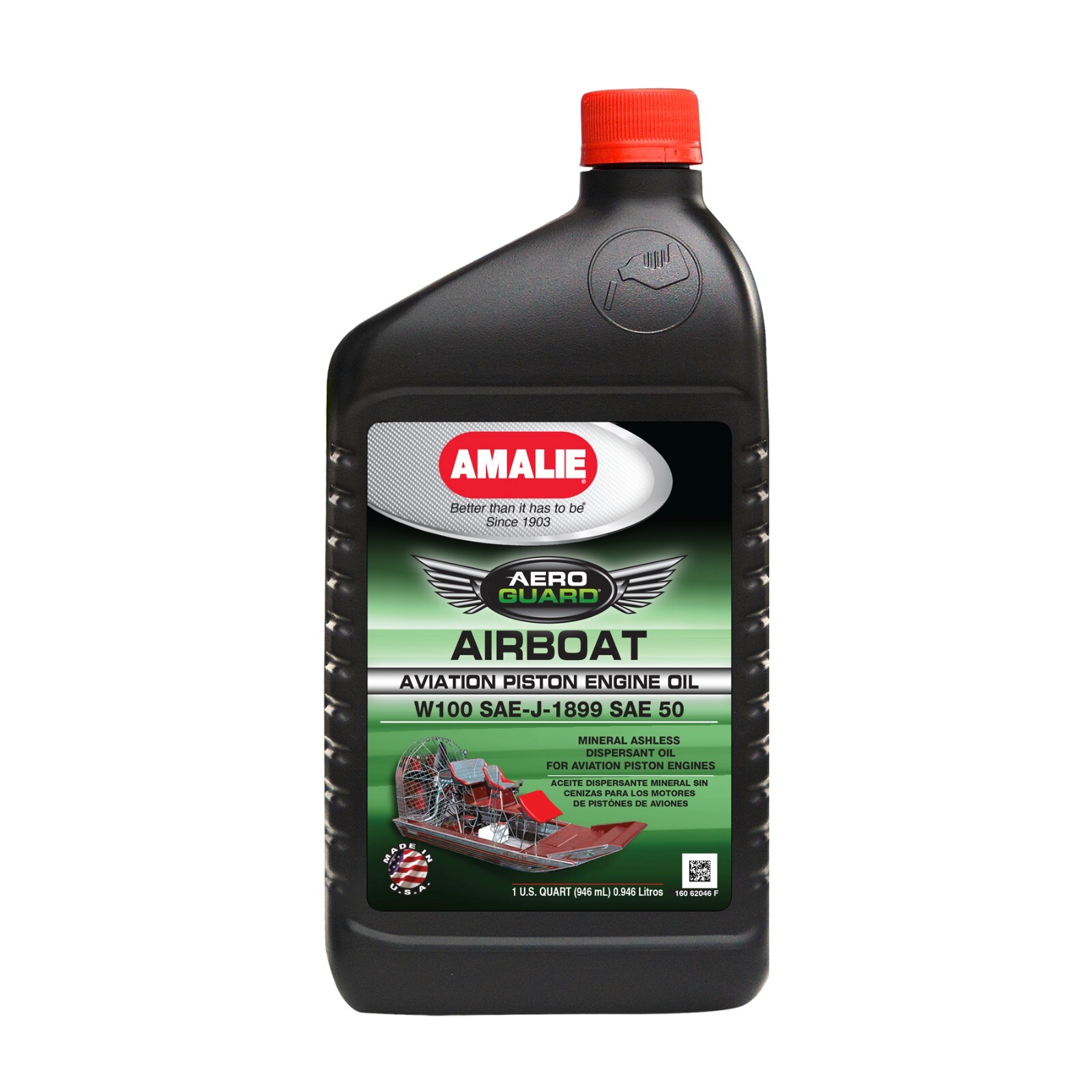AMALIE AIRBOAT AVA PISTON ENG W100 50 (160-62046-56) 1 Quart Bottle, Pack of 12
