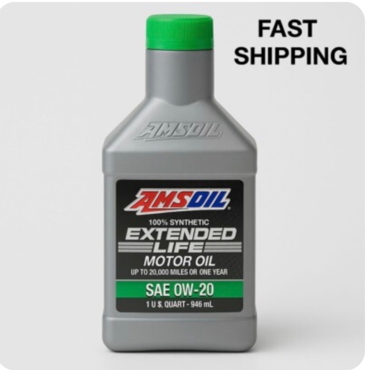 Motor Oil , brand Amsoil, 100% Synthetic, SAE OW-20, 1 US, QUART – 946 mL