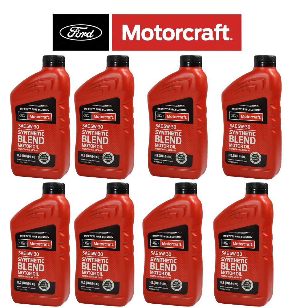 8X 946ML MOTORCRAFT 5W30 SYNTHETIC OIL XO 5W30-QSP FOR FORD