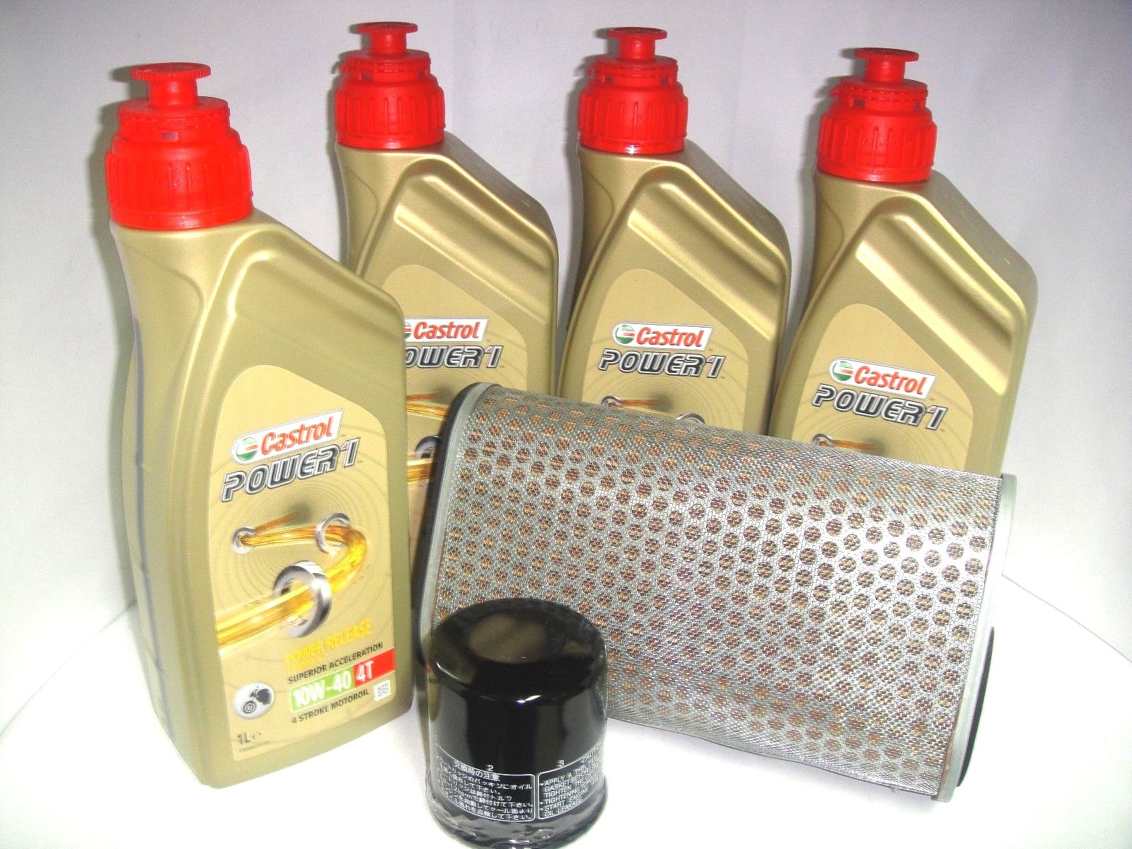 Castrol Power1 10W40 Oil Change Kit + Filters Honda 600 CB F Hornet 2009