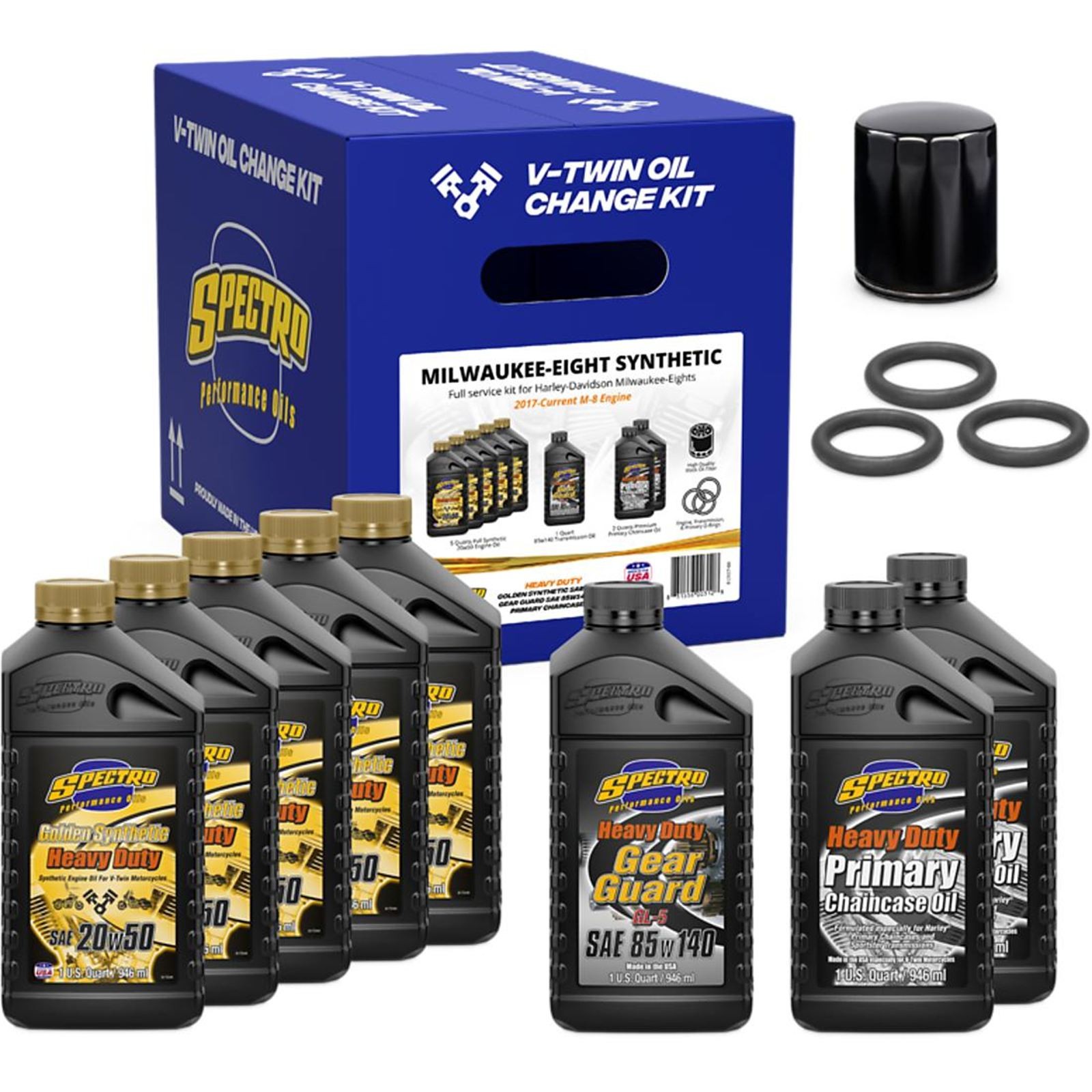 Spectro Performance Oils V-TWIN FULL OIL SERVICE KIT M8 SYNTHETIC 311474