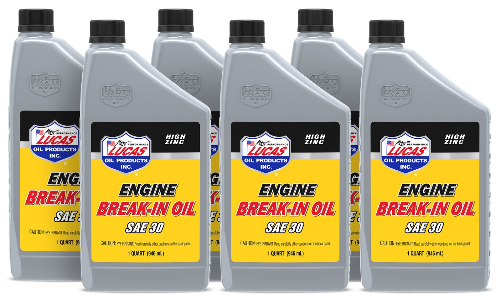 Lucas Oil 10630 30W Break-In Oil – High Zinc, Conventional, 6 Qt Set