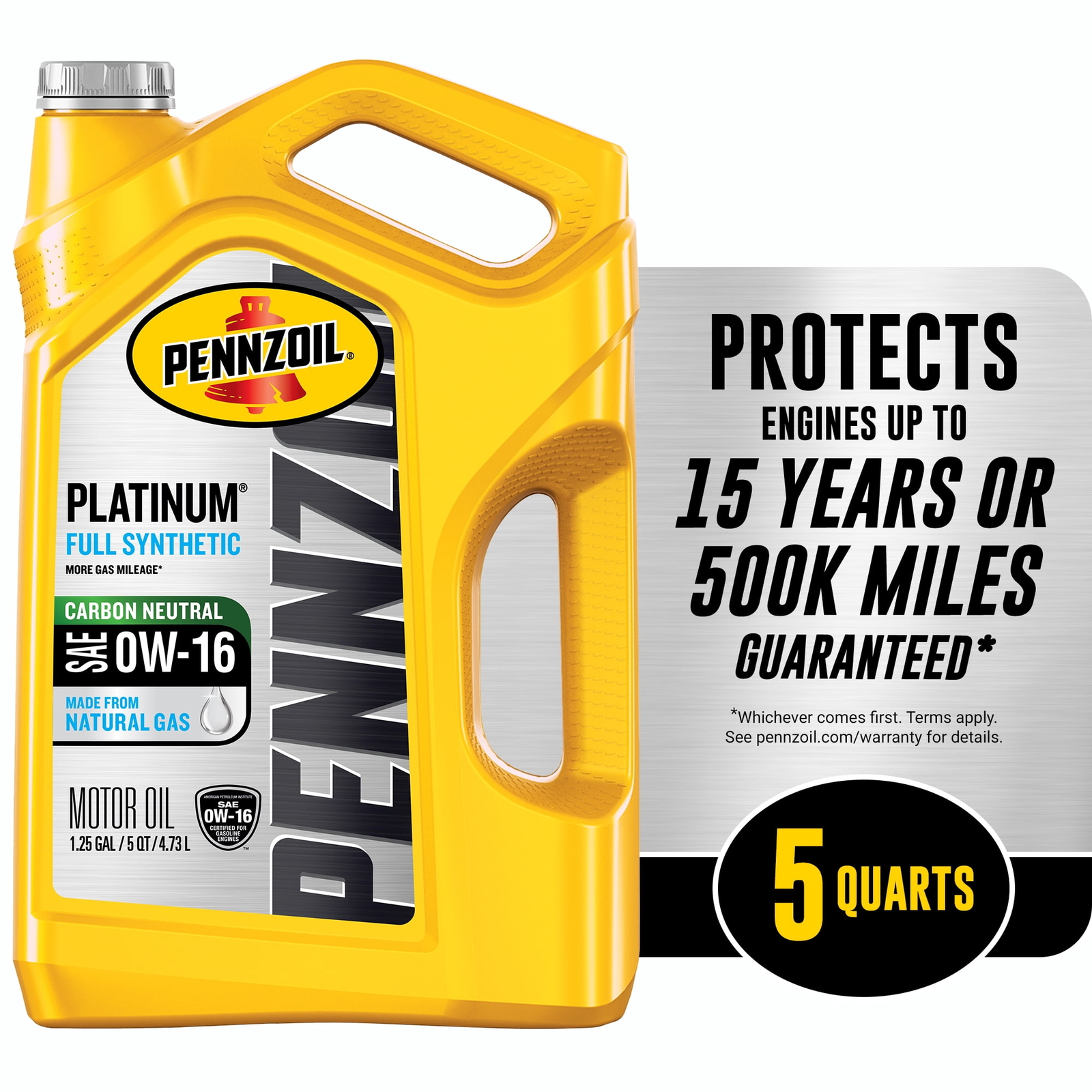 Pennzoil Platinum Full Synthetic 0W-16 Motor Oil, 5-Quart 0W-16 Synthetic Oil