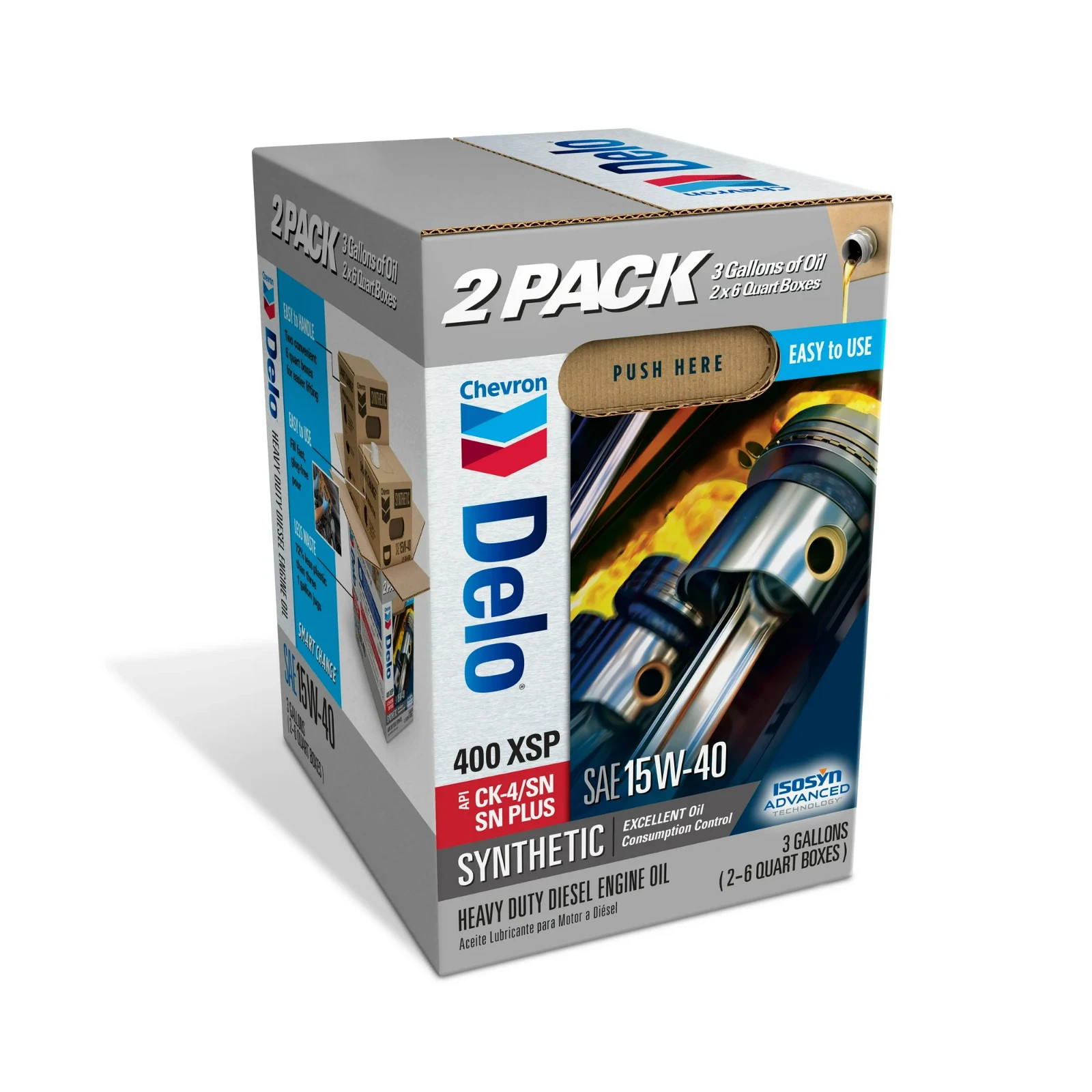DELO XSP Full Synthetic Diesel Motor Oil SAE 15W-40 3 Gallon Smart Change Case