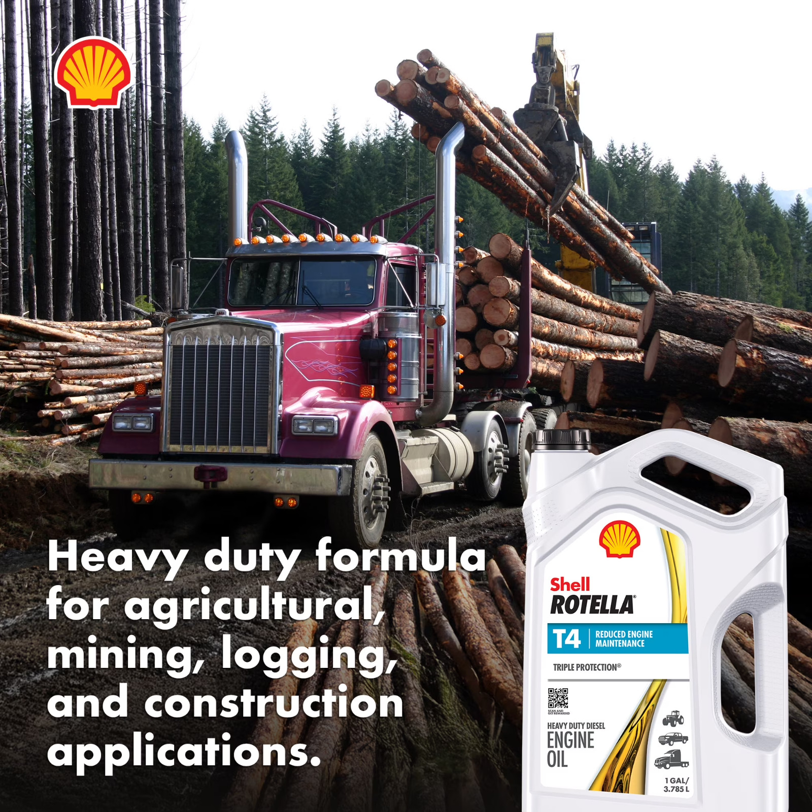 Shell Rotella T4 Triple Protection Diesel Motor Oil – SAE 15W-40 (1 Gal)