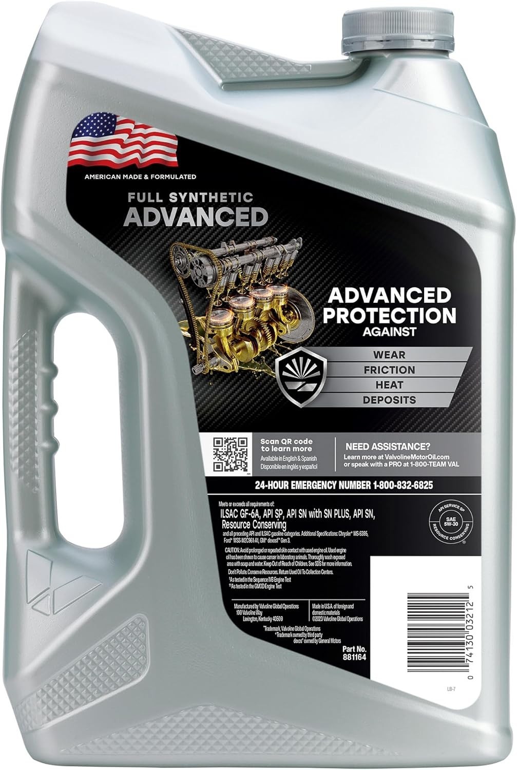 Advanced Full Synthetic 5W-30 Motor Oil – 15 Quarts, 3x 5 Qt Bottles, Superio…