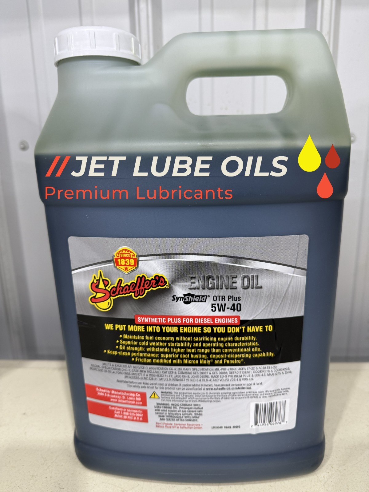 Schaeffer’s 9000 5W-40 OTR Plus Full Synthetic Diesel Engine Oil 2.5 Gallons