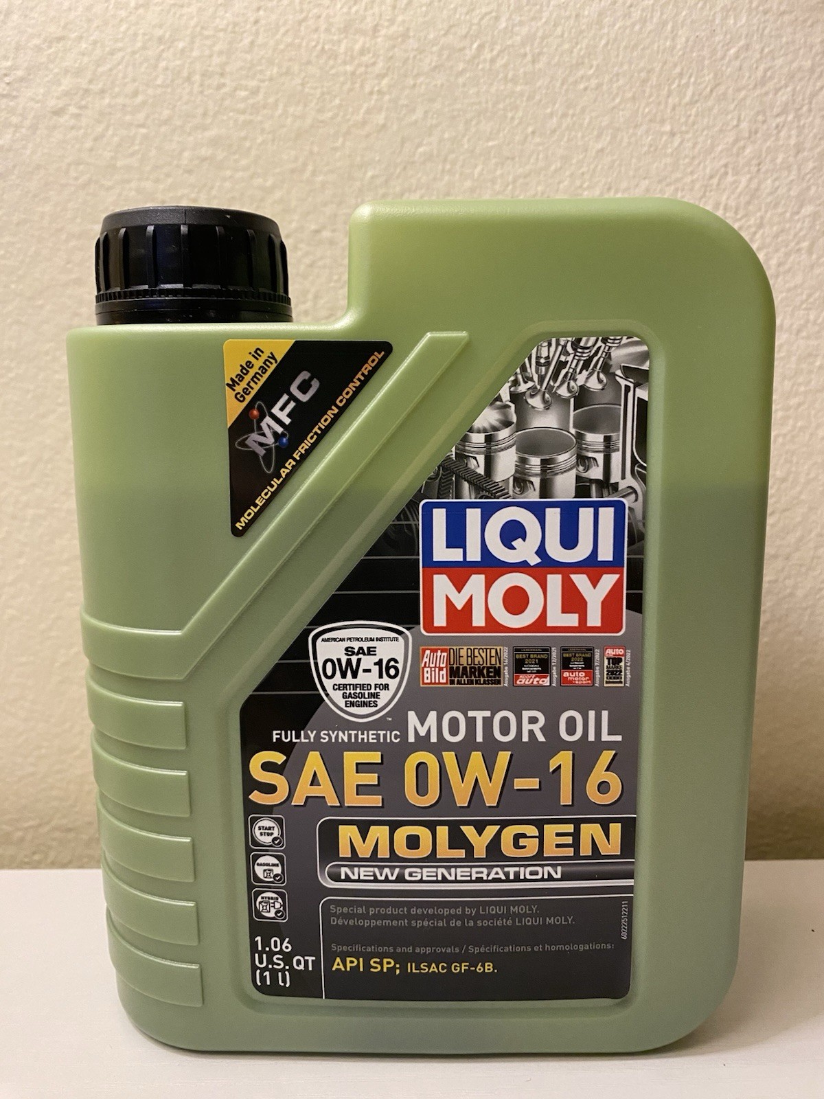 Liqui Moly SAE 0W-16 Molygen Synthetic Engine Oil 1L Part No 22252