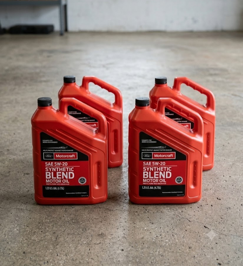 4 PACK – MOTORCRAFT XO5W205Q3SP Premium Synthetic Blend; SAE 5W-20; 20 Quart
