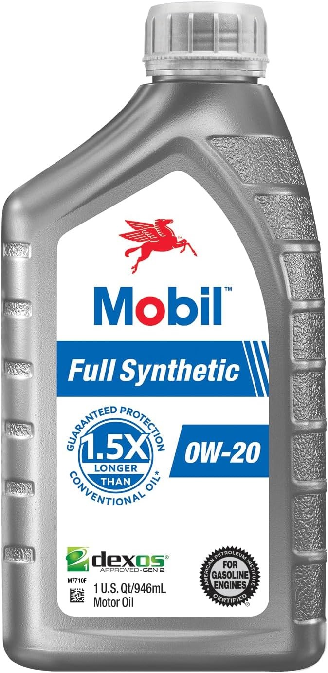 Mobil Full Synthetic Motor Oil 0W-20, 1 Qt, Case/6