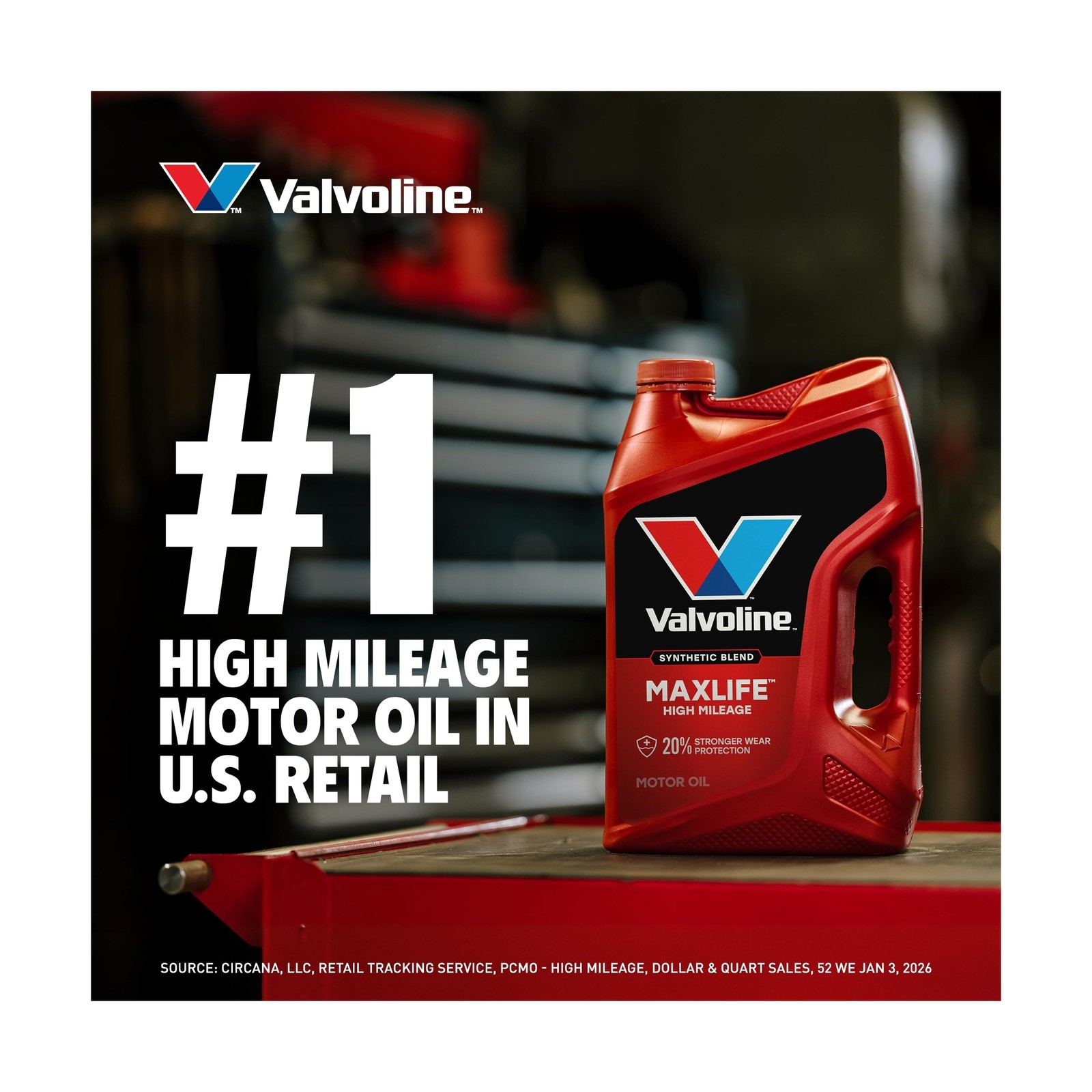 Valvoline High Mileage with MaxLife Technology SAE 5W-30 Synthetic Blend Moto…