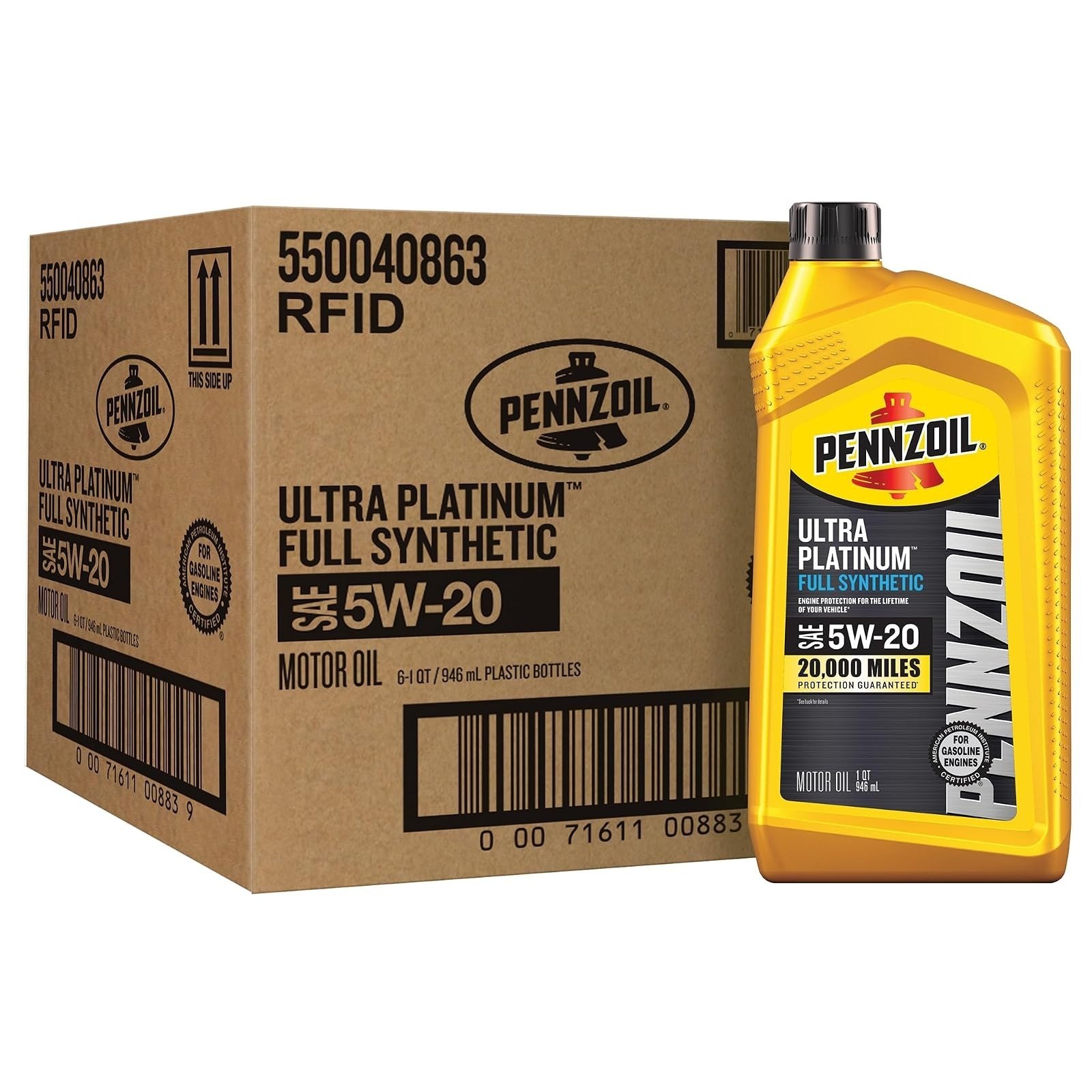Ultra Platinum Full Synthetic 0W-40 Motor Oil, 1 Quart (6 Pack)