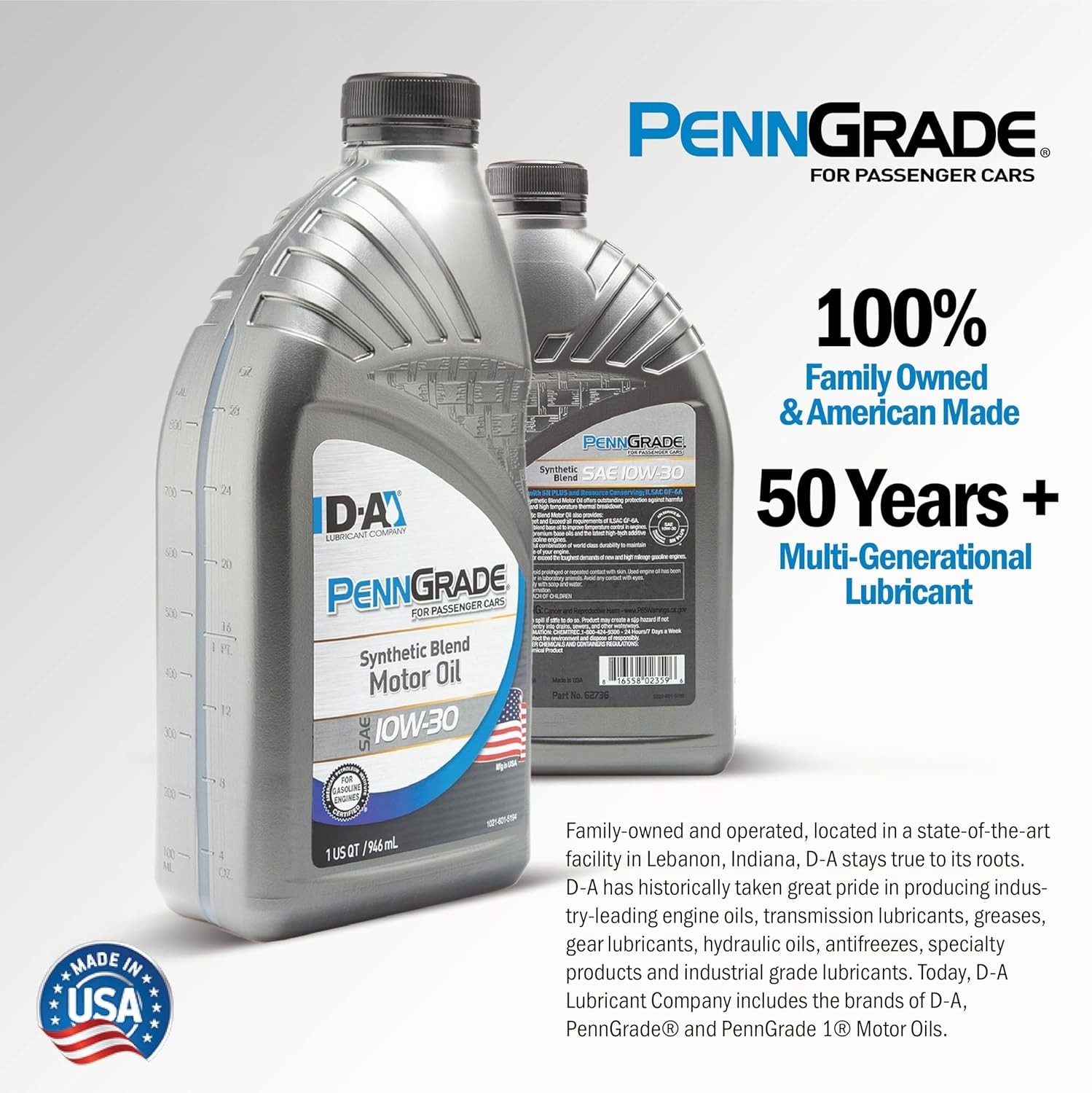 PENN GRADE 1 | 62735 | Synthetic Blend Oil SAE 10W-30 | 6 Gallon