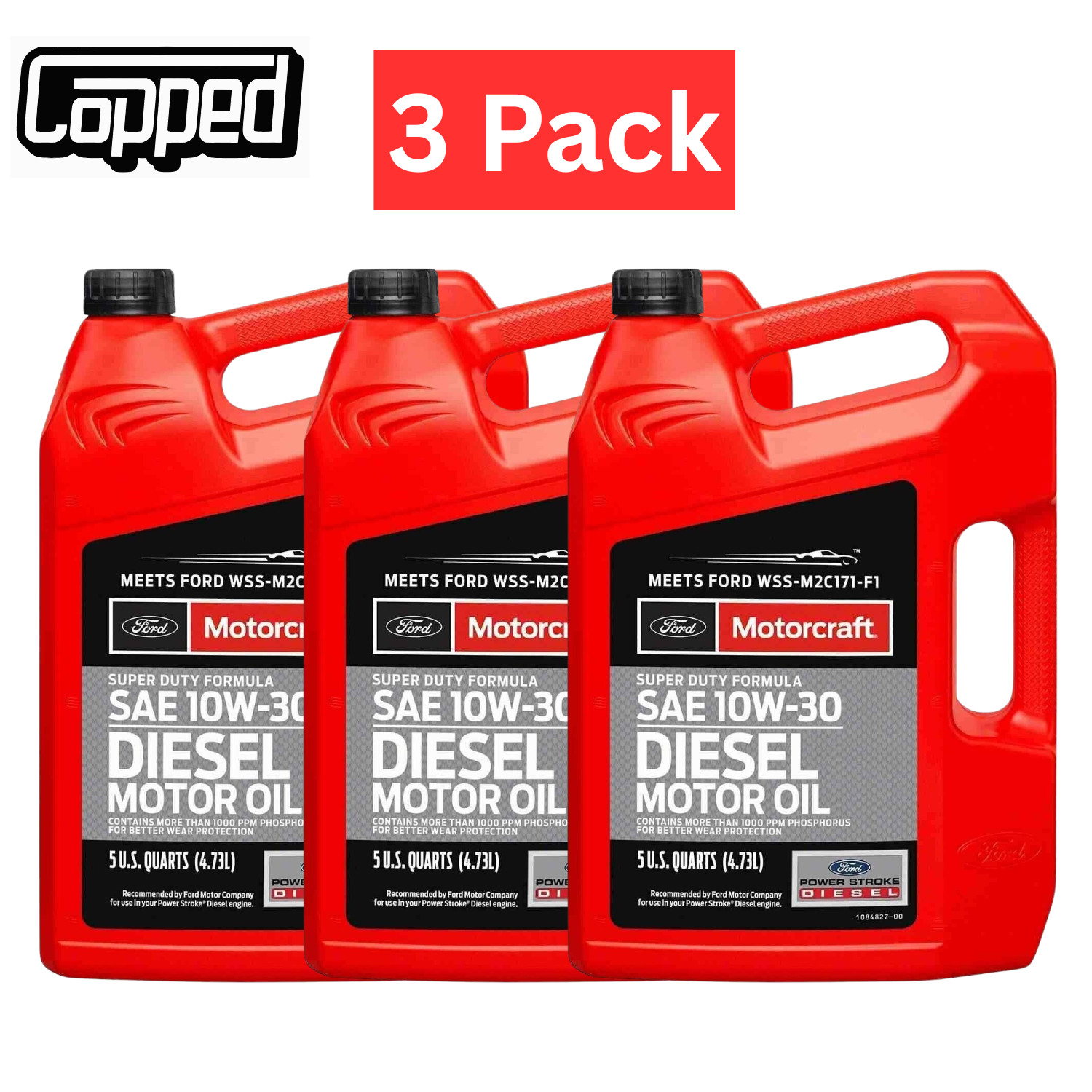 15 Quart Super Duty Diesel SAE 10W-30 Engine Motor Oil Motorcraft WSS-M2C171-F1