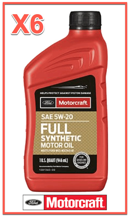 6 Quarts OEM Full Synthetic Engine Motor Oil FORD/Motorcraft SAE 5W-20