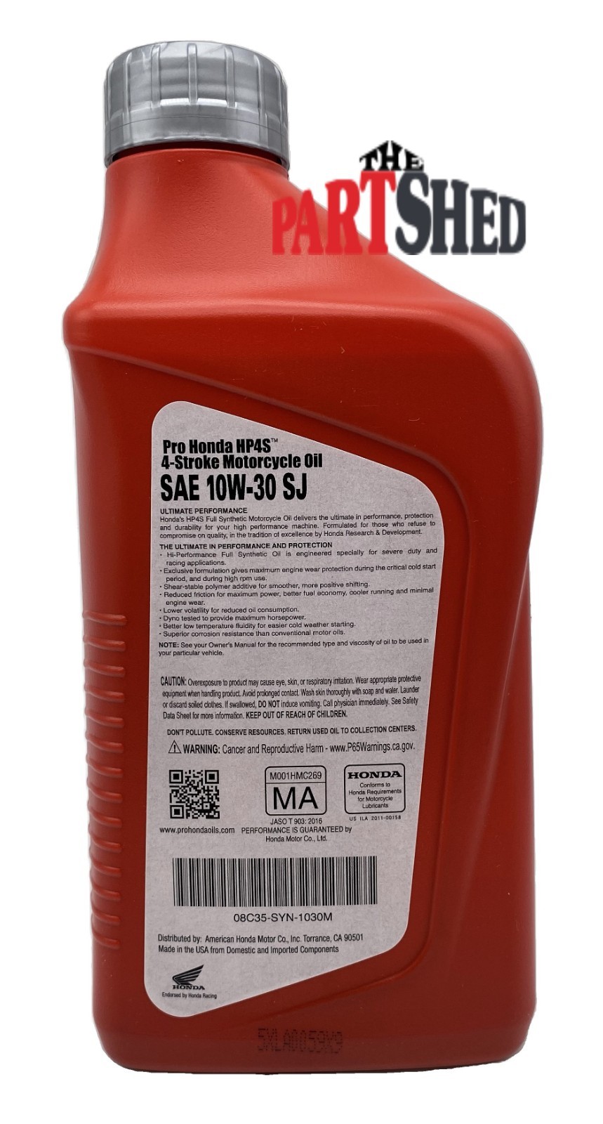 Genuine OEM Honda HP4S 10W30 Full Synthetic Engine Oil