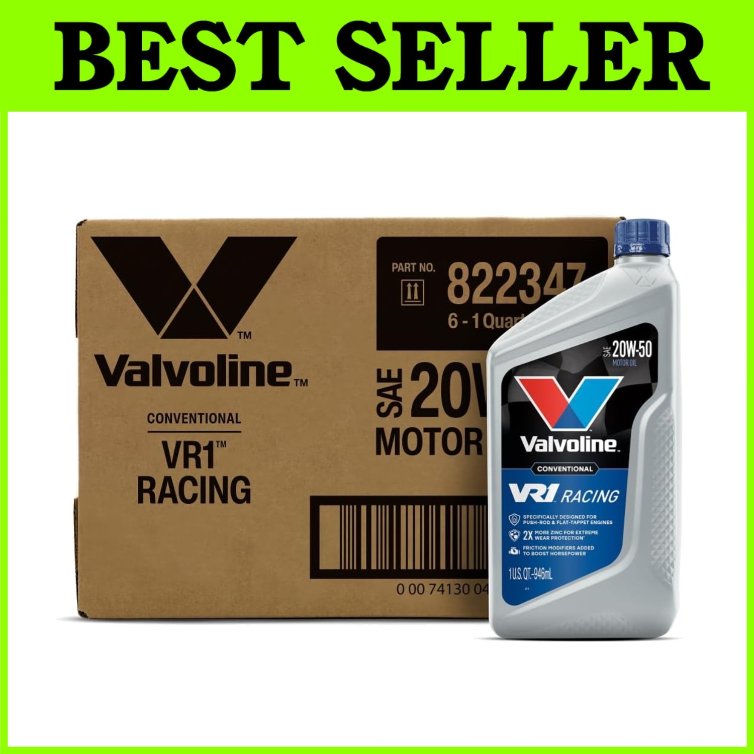 VR1 Racing SAE 20W-50 Oil – Case of 6 Quart Bottles