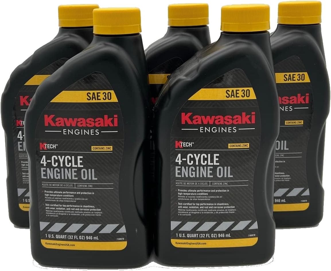Pack of 5 Kawasaki 99969-6281 Genuine OEM K-Tech SAE 30 4-Cycle Engine Oil