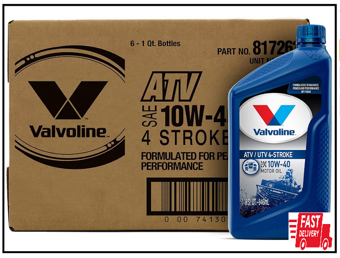 Valvoline 4-Stroke ATV/UTV SAE 10W-40 Motor Oil 1 QT, Case of 6