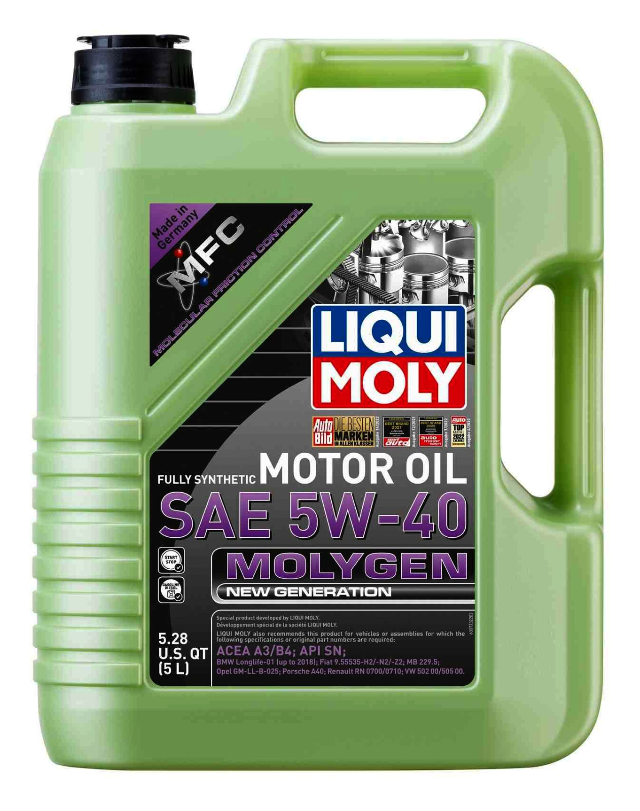 x9-LTr Liqui Moly 5w40 MOLYGEN NEW GENERATION Engine Motor Oil For AUDI KIA MINI